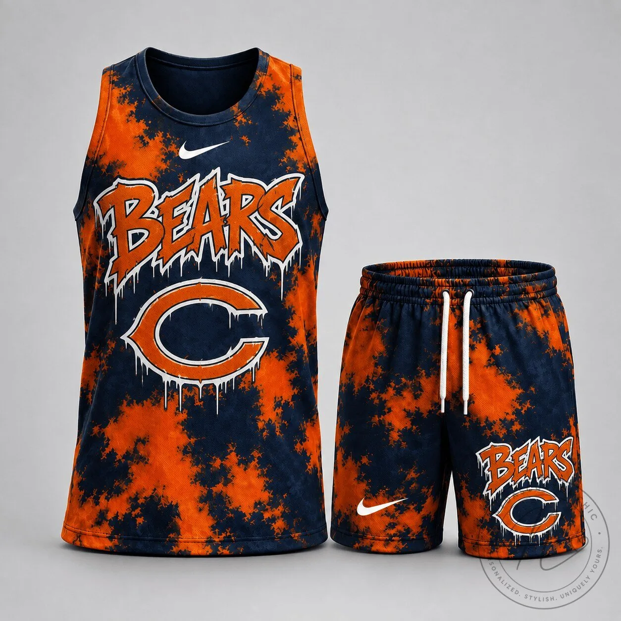 Chicago Bears National Football League Urban Splash Dye Tank Top and Shorts Set