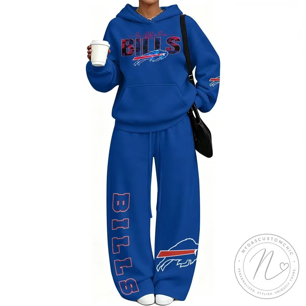Buffalo Bills NFL Football Team Blue Hoodie and Pants Set