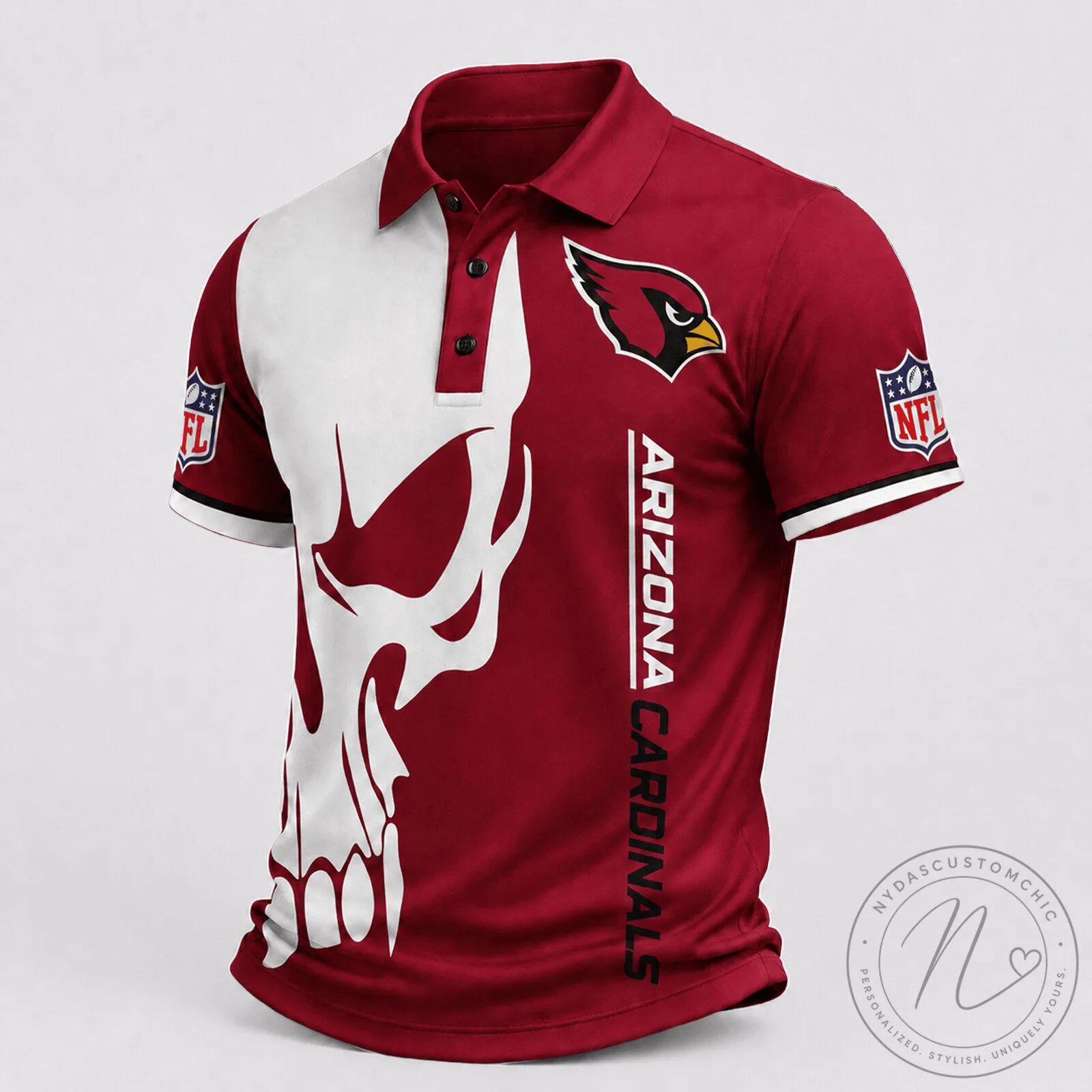 Arizona Cardinals Skull Game Day NFL Football Fan Polo Shirt for Men 1 Arizona Cardinals Skull Game Day NFL Football Fan Polo Shirt for Men