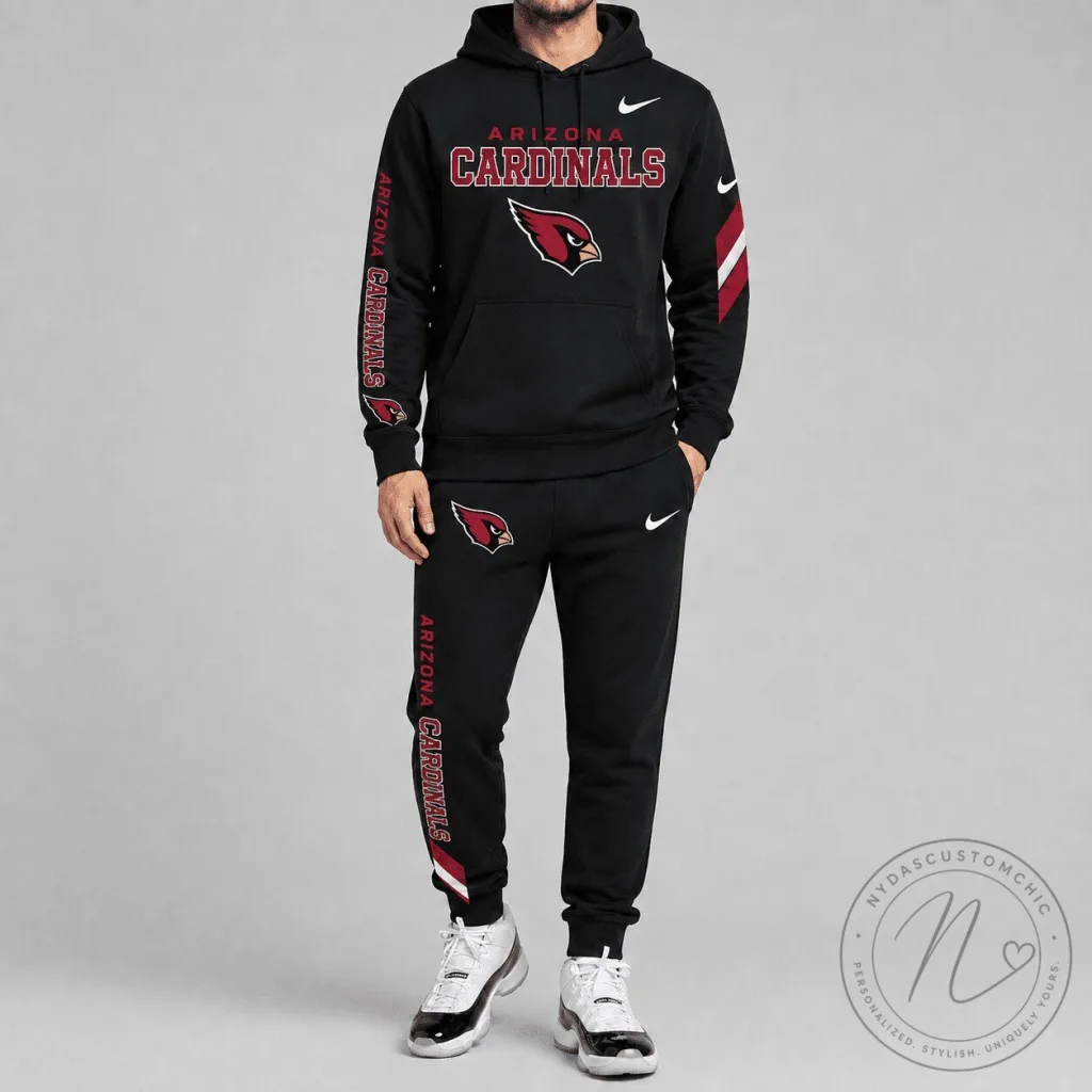 Arizona Cardinals Football Team Black Hoodie and Sweatpants Tracksuit Set 1 Arizona Cardinals Football Team Black Hoodie and Sweatpants Tracksuit Set