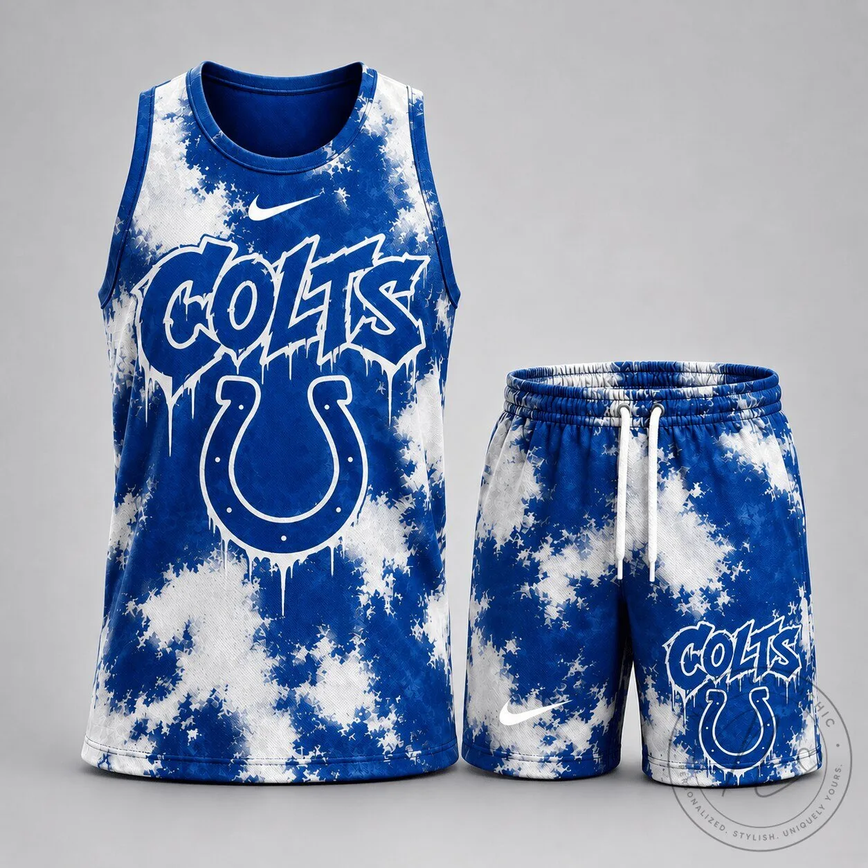 Indianapolis Colts Urban Splash Dye Tank Top and Shorts Set 3 Indianapolis Colts Urban Splash Dye Tank Top and Shorts Set