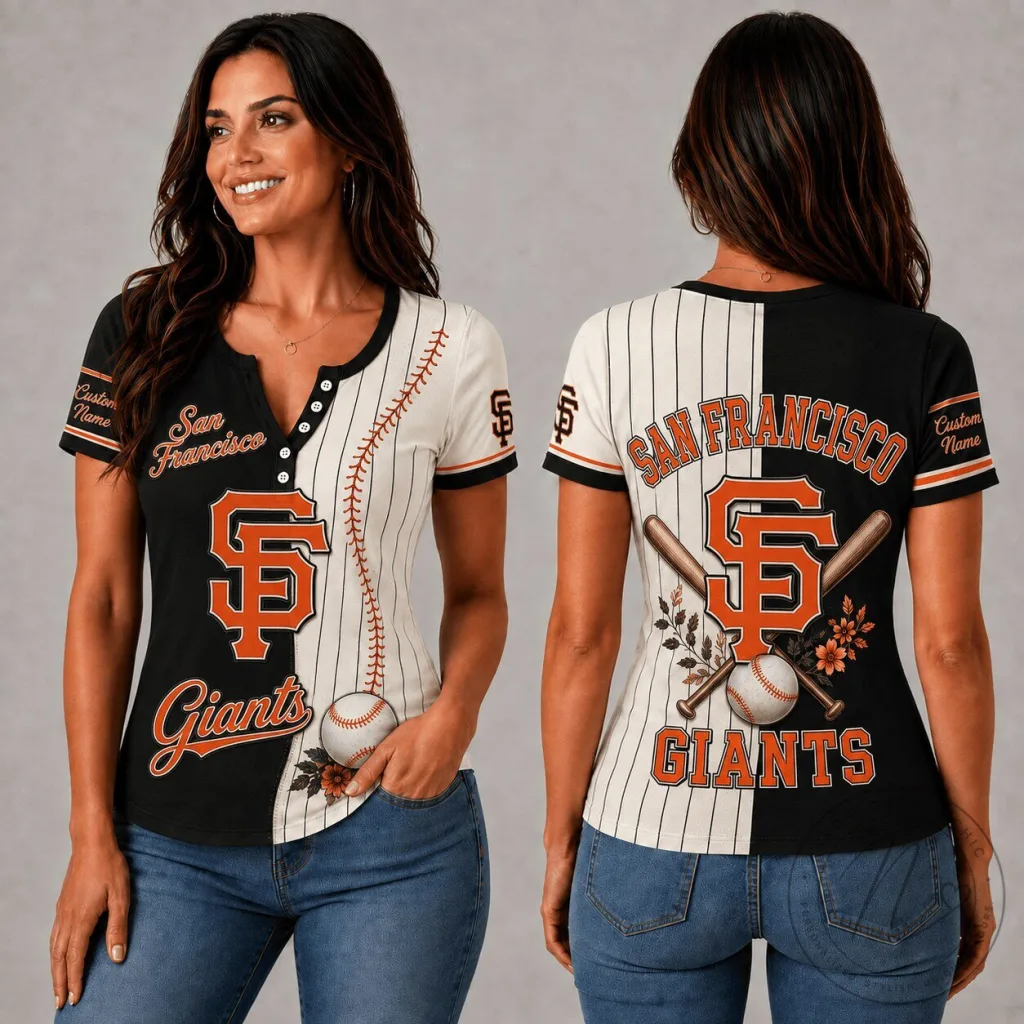 San Francisco Giants MLB Fan Shirt for Women - Personalized Baseball V-Neck T-Shirt 63 San Francisco Giants MLB Fan Shirt for Women - Personalized Baseball V-Neck T-Shirt