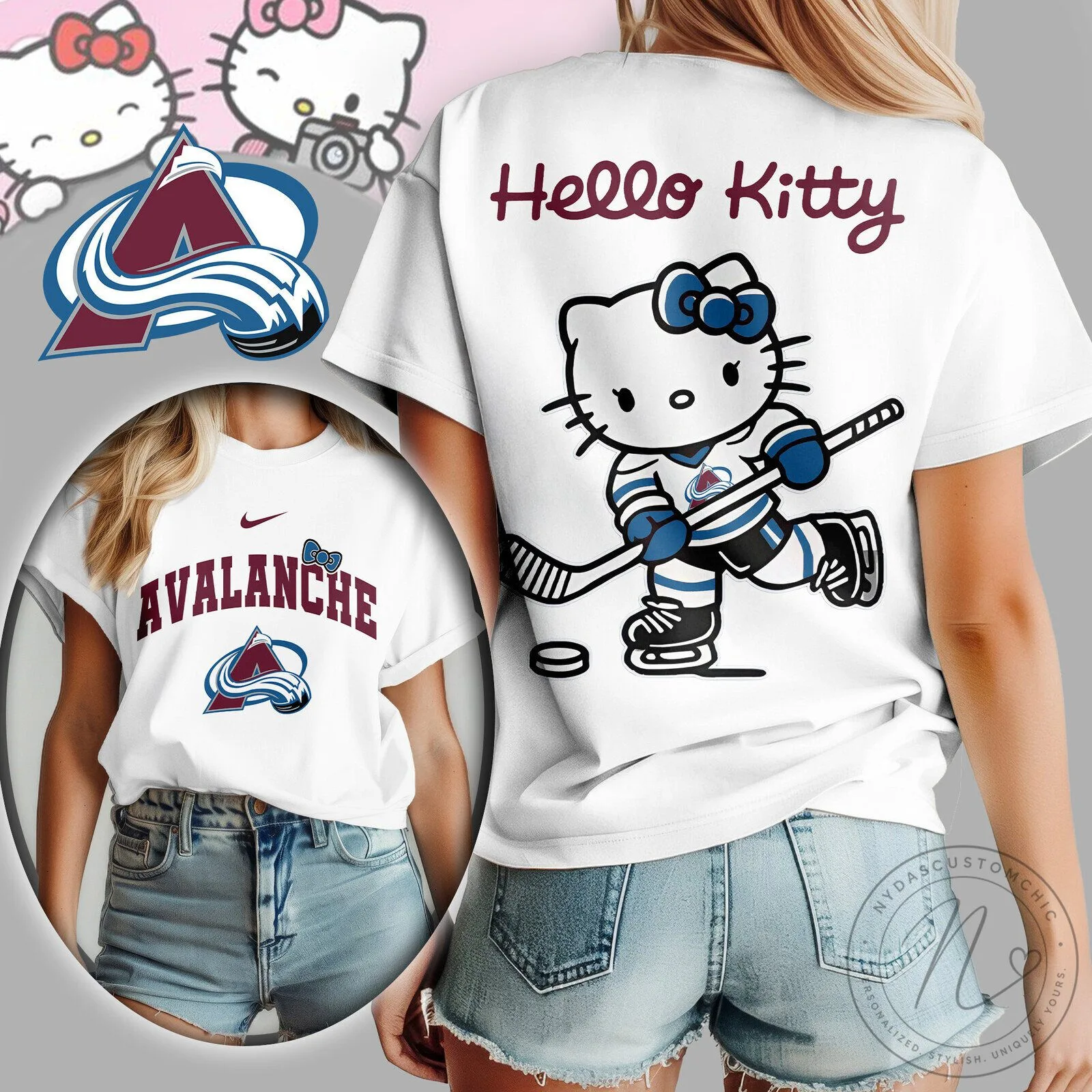Colorado Avalanche Hello Kitty Women's Hockey Fan T-Shirt