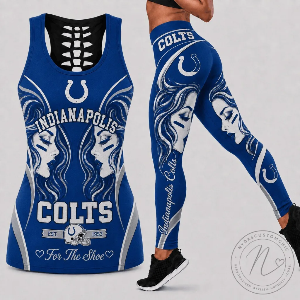 Indianapolis Colts Football Team Women's Tank Top and Leggings Set Indianapolis Colts Football Team Women's Tank Top and Leggings Set