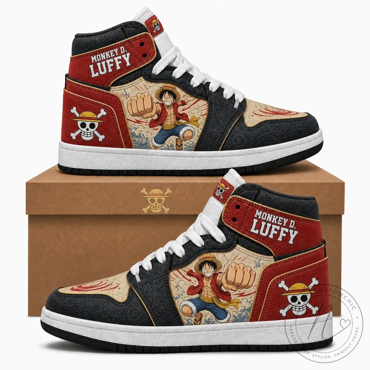 One Piece Straw Hat Monster Trio Fan High Top Sneakers 23 One Piece Straw Hat Monster Trio Fan High Top Sneakers