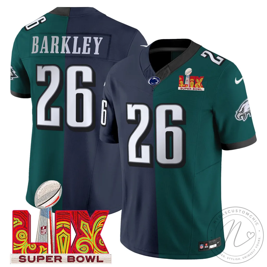 Philadelphia Football Saquon Barkley Super Bowl LIX Commemorative Jersey Philadelphia Football Saquon Barkley Super Bowl LIX Commemorative Jersey