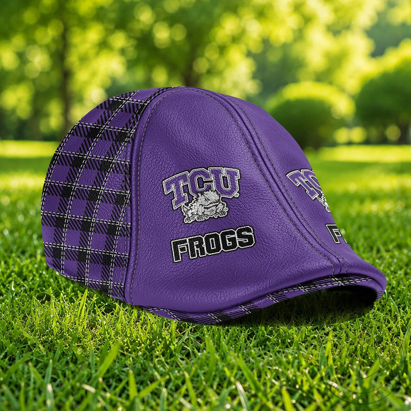 TCU Horned Frogs NCAA Purple Plaid Custom Name Ivy Cap Hat 9 TCU Horned Frogs NCAA Purple Plaid Custom Name Ivy Cap Hat