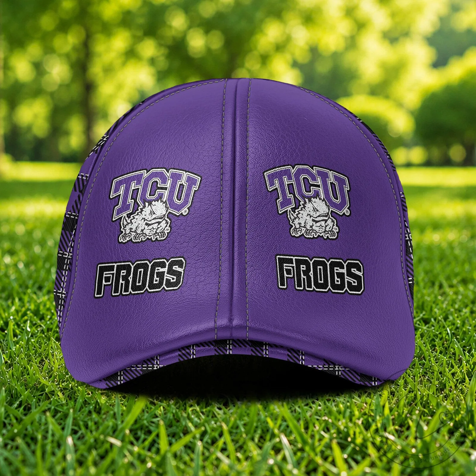 TCU Horned Frogs NCAA Purple Plaid Custom Name Ivy Cap Hat 10 TCU Horned Frogs NCAA Purple Plaid Custom Name Ivy Cap Hat