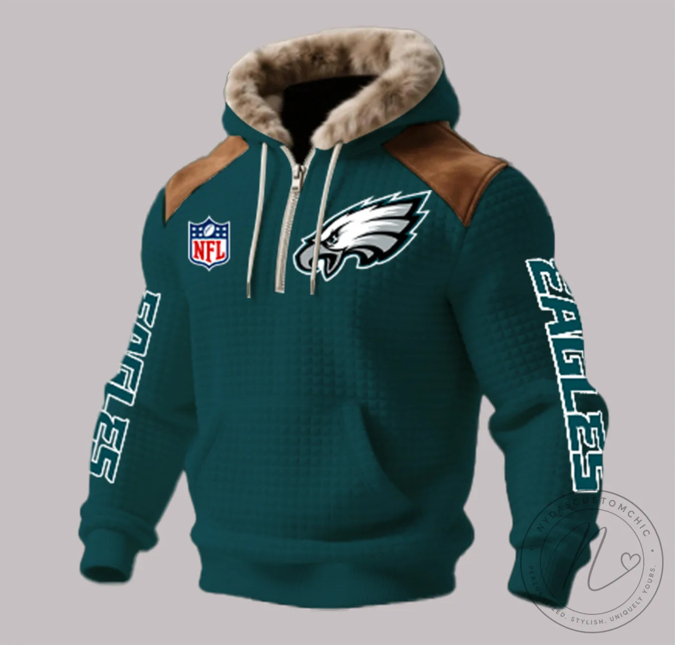 Philadelphia Eagles NFL Faux Fur Lined Winter Hoodie