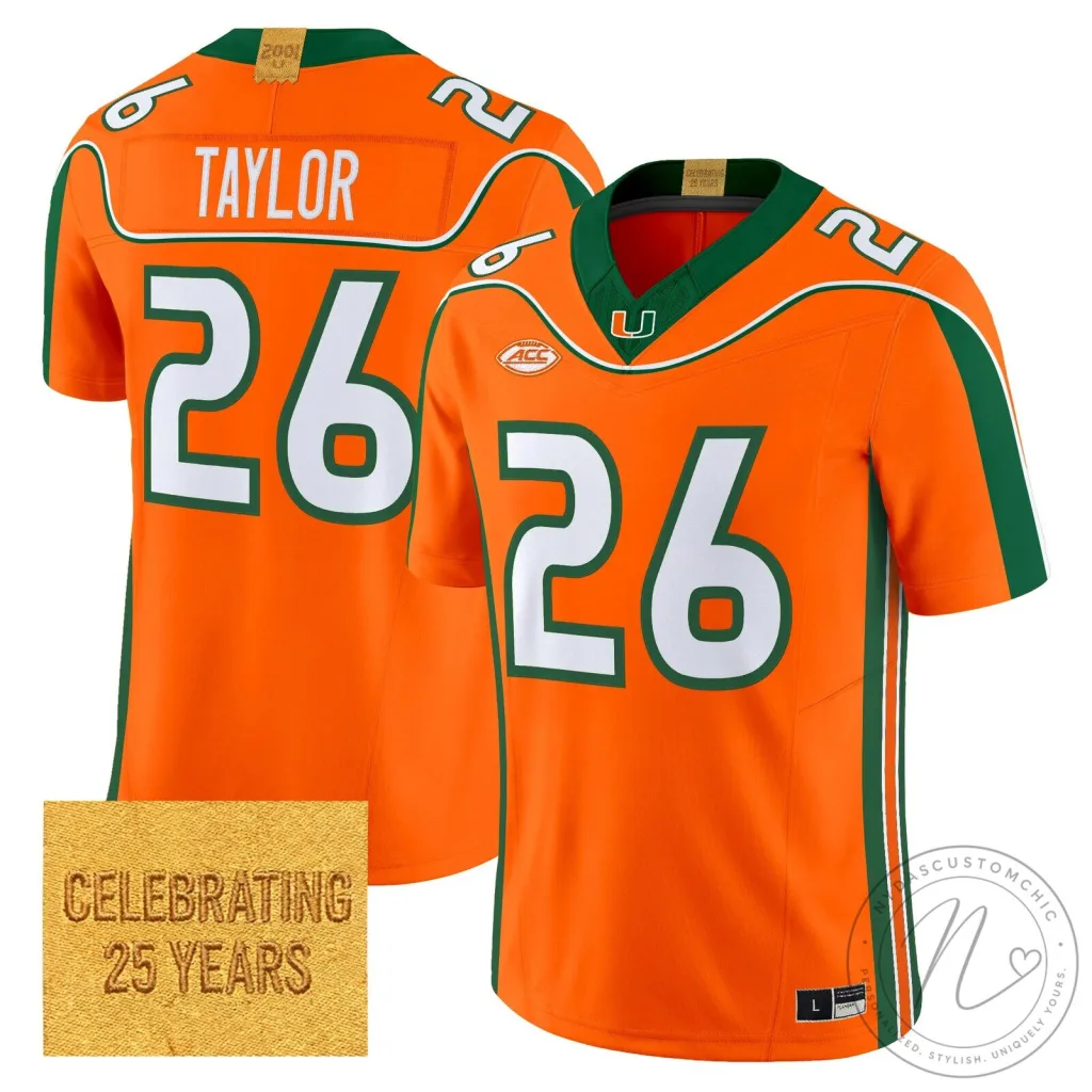 Miami Hurricanes Sean Taylor 2001 Throwback Football Jersey Miami Hurricanes Sean Taylor 2001 Throwback Football Jersey