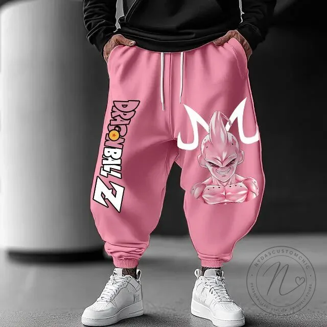 Dragon Ball Z Majin Buu Anime Pink Harem Pants for Men and Women