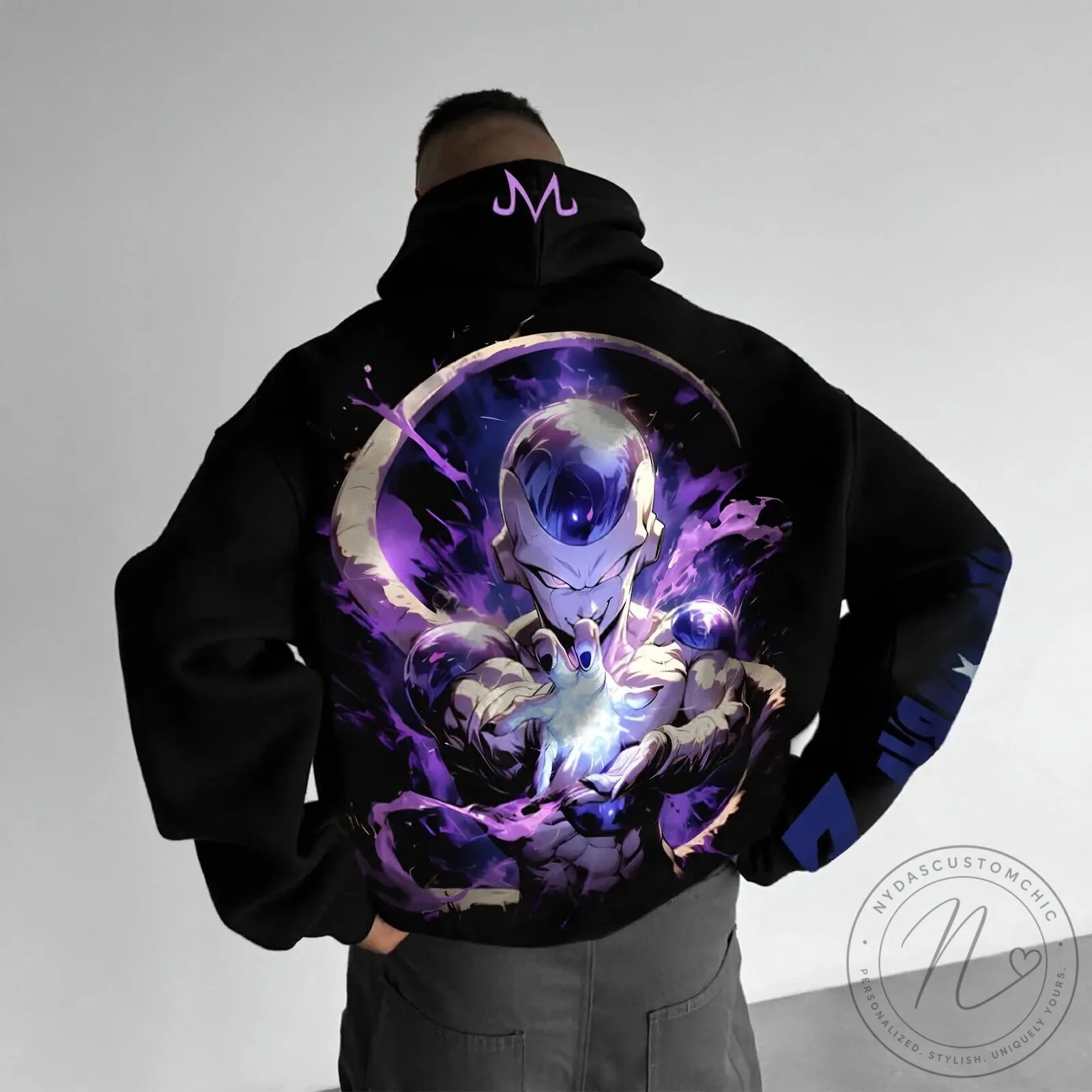 Dragon Ball Z Frieza Anime Character Graphic Print Black Hoodie