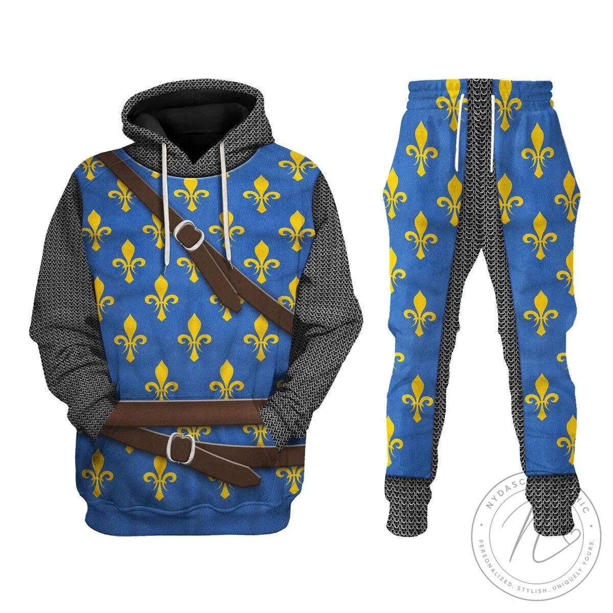 Philip II Augustus Knight Templar Fleur de Lis Medieval Armor Hoodie Sweatshirt