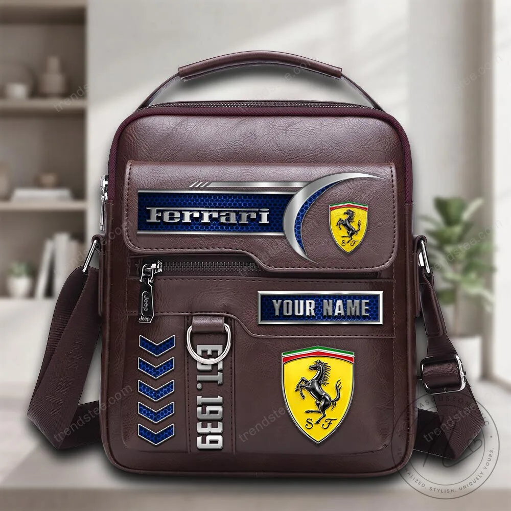 Ferrari Scuderia Personalised Leather Crossbody Bag