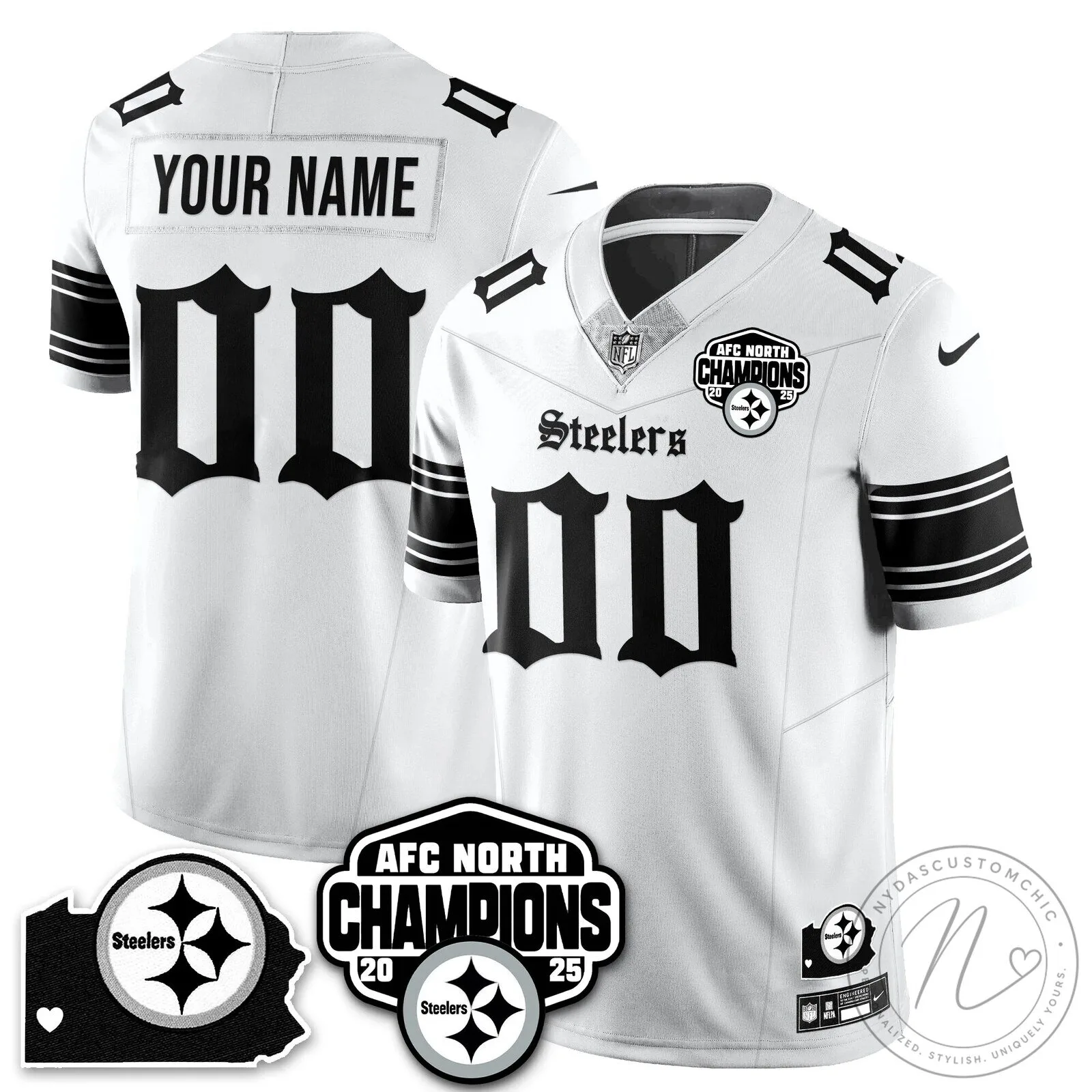 Pittsburgh Steelers Custom Jersey for AFC North Champions 5 Pittsburgh Steelers Custom Jersey for AFC North Champions