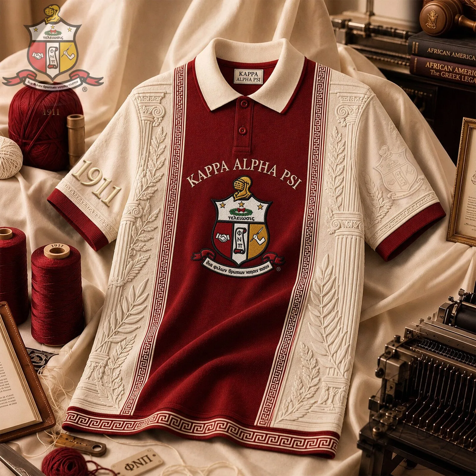 Kappa Alpha Psi Fraternity Greek Letter Embroidered Polo Shirt