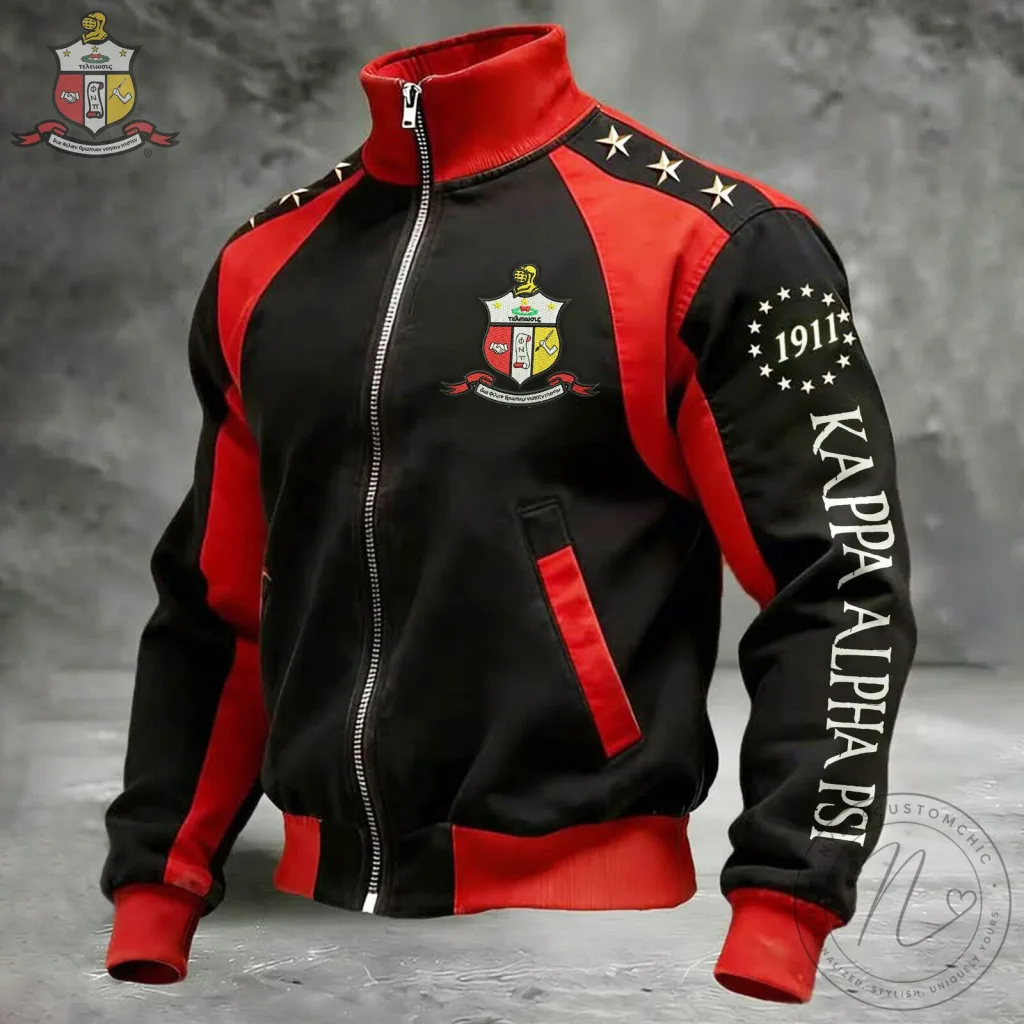 Kappa Alpha Psi Fraternity Incorporated Black and Red Zip-Up Jacket Kappa Alpha Psi Fraternity Incorporated Black and Red Zip-Up Jacket