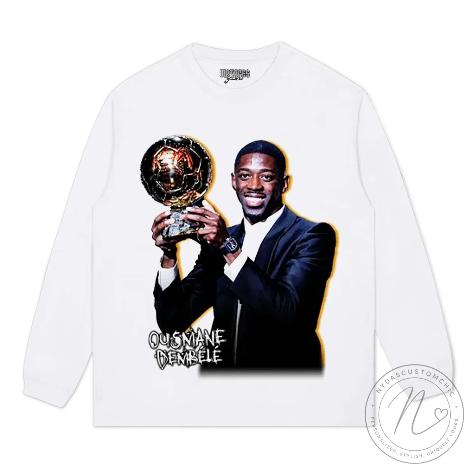 Ousmane Dembele Ballon d'Or Football Champion Black T-Shirt 26 Ousmane Dembele Ballon d