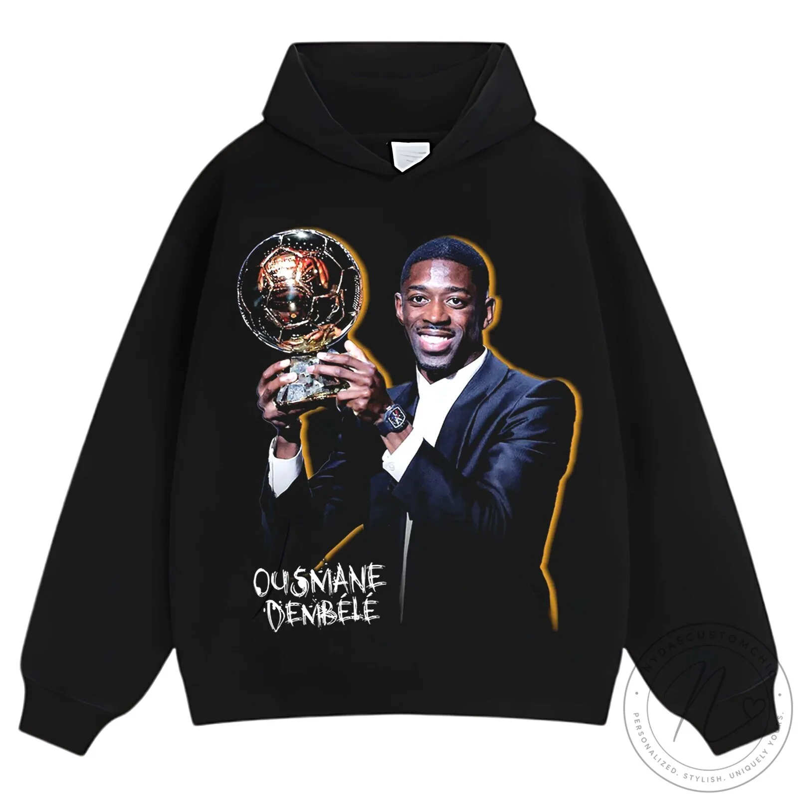 Ousmane Dembele Ballon d'Or Football Champion Black T-Shirt 27 Ousmane Dembele Ballon d