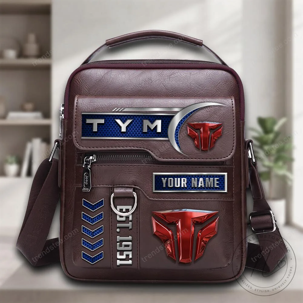 TYM Tractors Est 1951 Custom Name Leather Shoulder Bag
