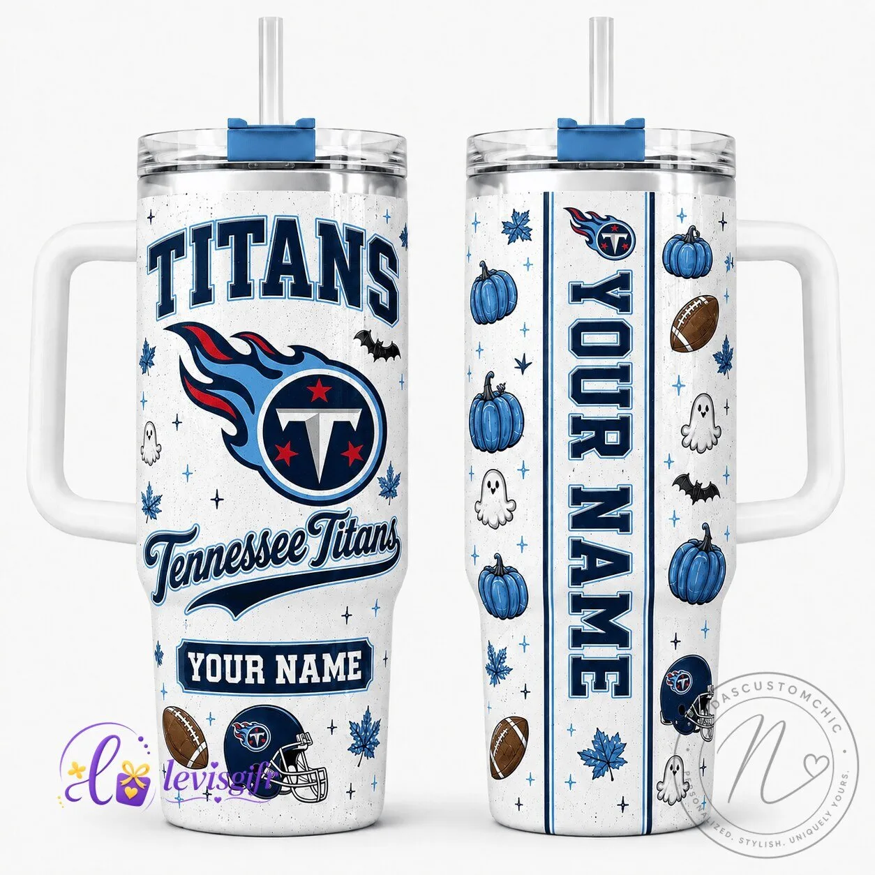 Tennessee Titans Halloween Personalized Stainless Steel Tumbler