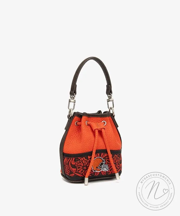 Cleveland Browns Floral Drawstring Bucket Bag, NFL Football Team Purse 15 Cleveland Browns Floral Drawstring Bucket Bag, NFL Football Team Purse