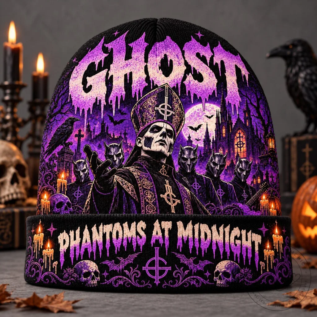 Ghost Band Papa Emeritus Phantoms at Midnight Black Knit Beanie Hat Ghost Band Papa Emeritus Phantoms at Midnight Black Knit Beanie Hat