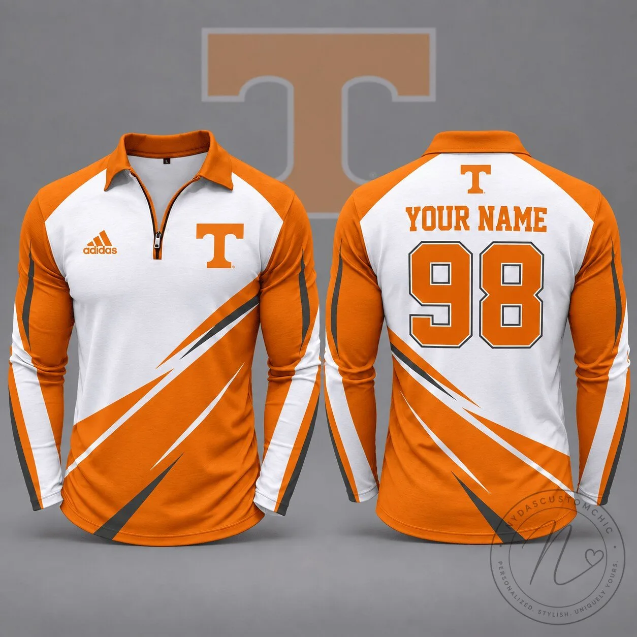 Tennessee Volunteers Personalized Name and Number Dynamic Stripe Long-Sleeve Polo Shirt