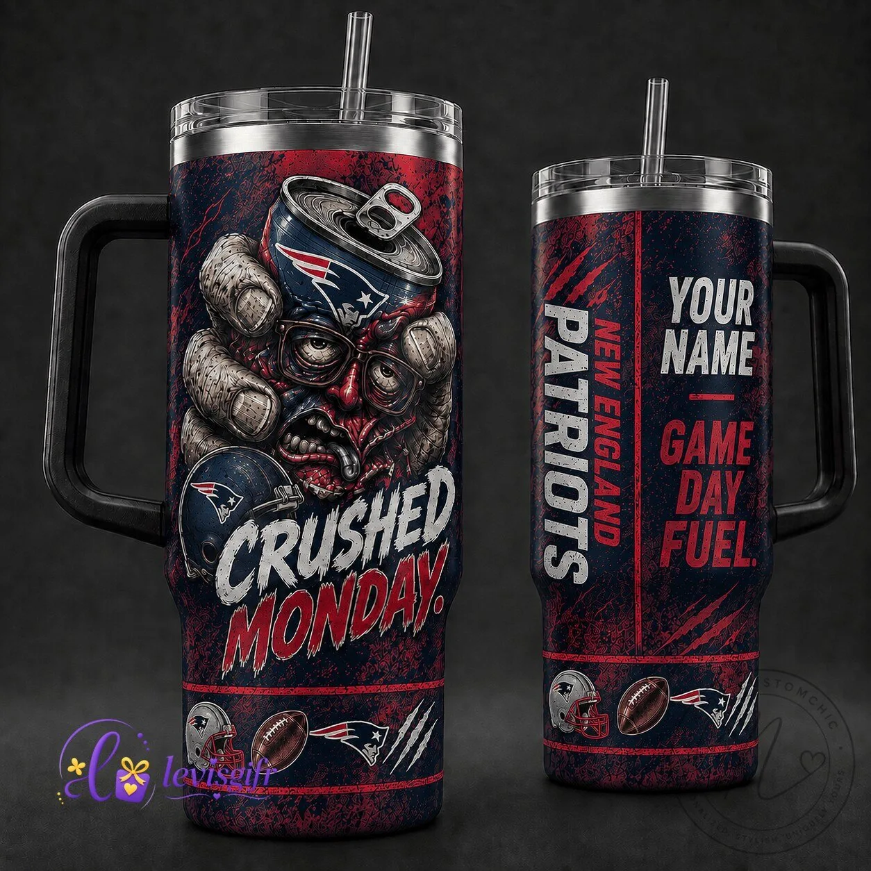 New England Patriots Crushed Monday Game Day Fuel Personalized Tumbler