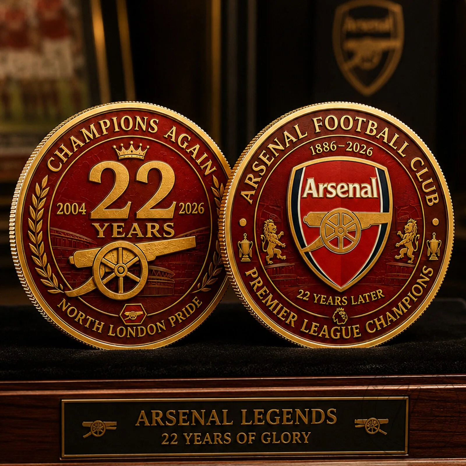 Arsenal Football Club Premier League Champions 2026 Commemorative Coin