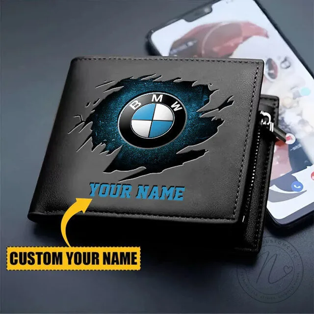 BMW Motorrad Custom Name Black Bi-Fold Wallet