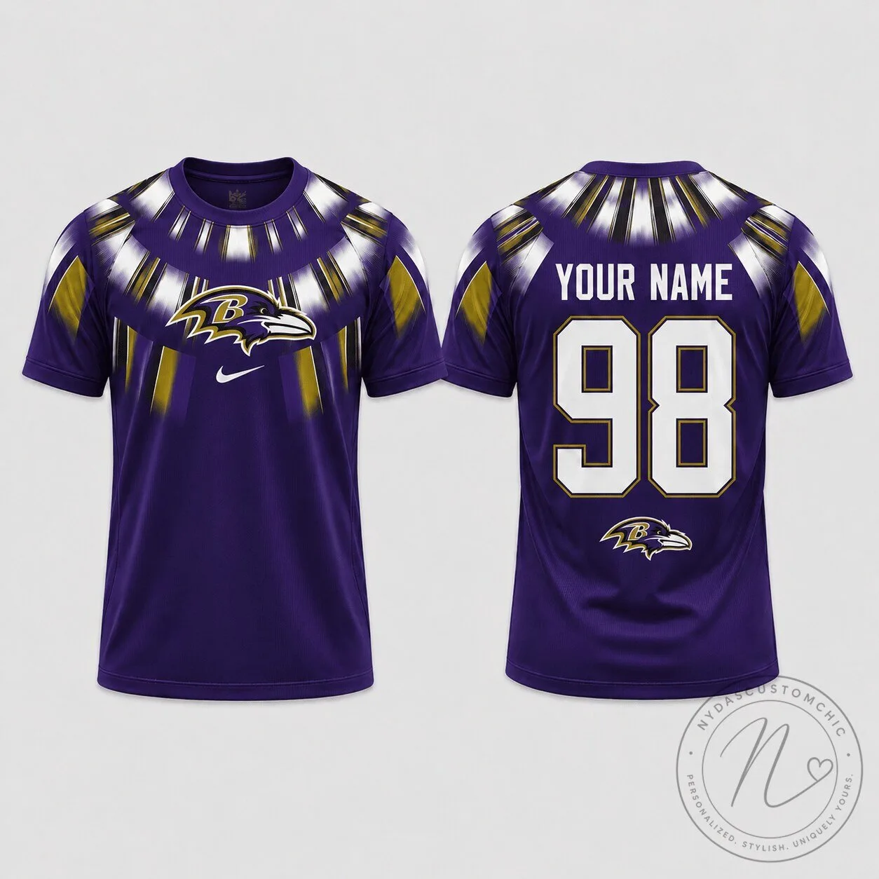 Baltimore Ravens Custom Name and Number Purple Football Jersey 5 Baltimore Ravens Custom Name and Number Purple Football Jersey