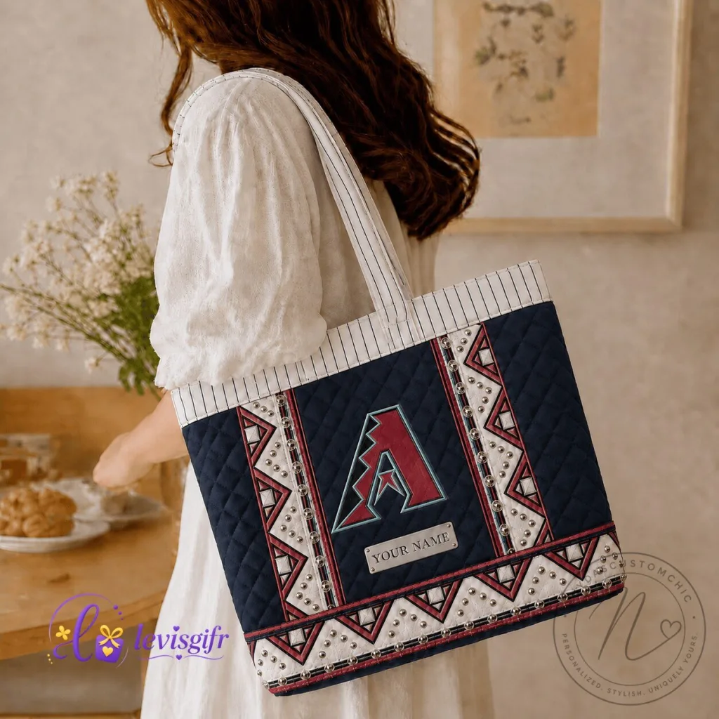 Arizona Diamondbacks MLB Personalized Quilted Tote Bag for Baseball Fans Arizona Diamondbacks MLB Personalized Quilted Tote Bag for Baseball Fans