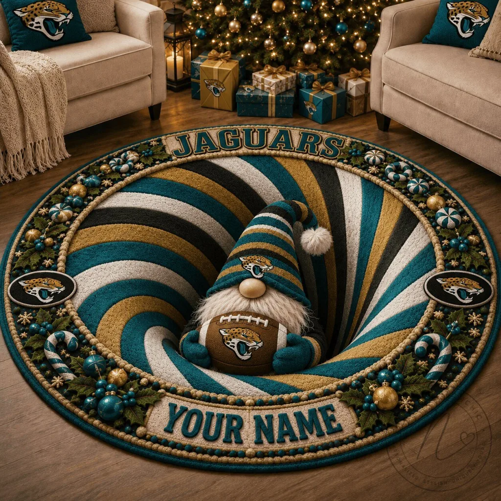Jacksonville Jaguars Christmas Holiday Round Area Rug Jacksonville Jaguars Christmas Holiday Round Area Rug