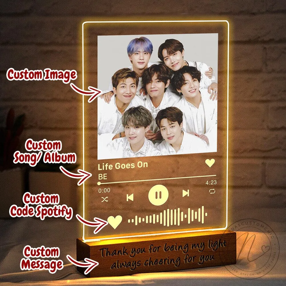 Personalized K-Pop Light Up Acrylic Block with Custom Image and Message 7 Personalized K-Pop Light Up Acrylic Block with Custom Image and Message
