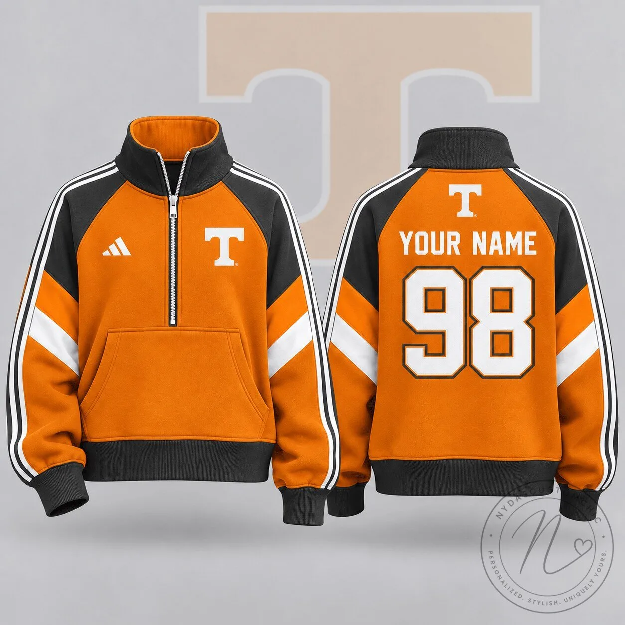 Tennessee Volunteers Personalized Quarter Zip Pullover Hoodie