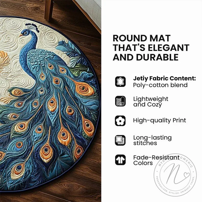 Melanin Santa Claus Magic Quilted Round Christmas Holiday Mat 11 Melanin Santa Claus Magic Quilted Round Christmas Holiday Mat