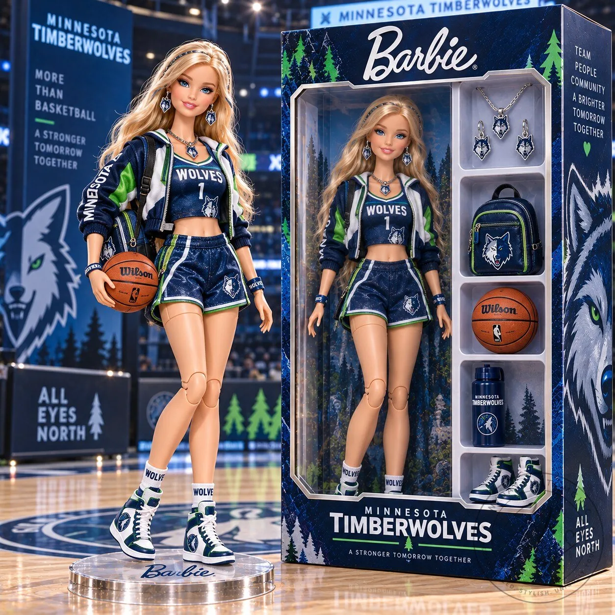Minnesota Timberwolves Barbie Doll Collectible Figure with Basketball Accessories