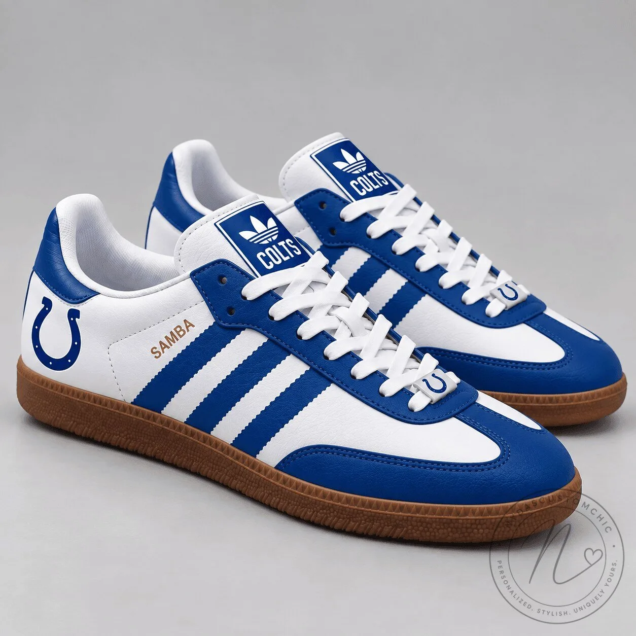 Indianapolis Colts Football Team Blue And White Samba Shoes 2 Indianapolis Colts Football Team Blue And White Samba Shoes