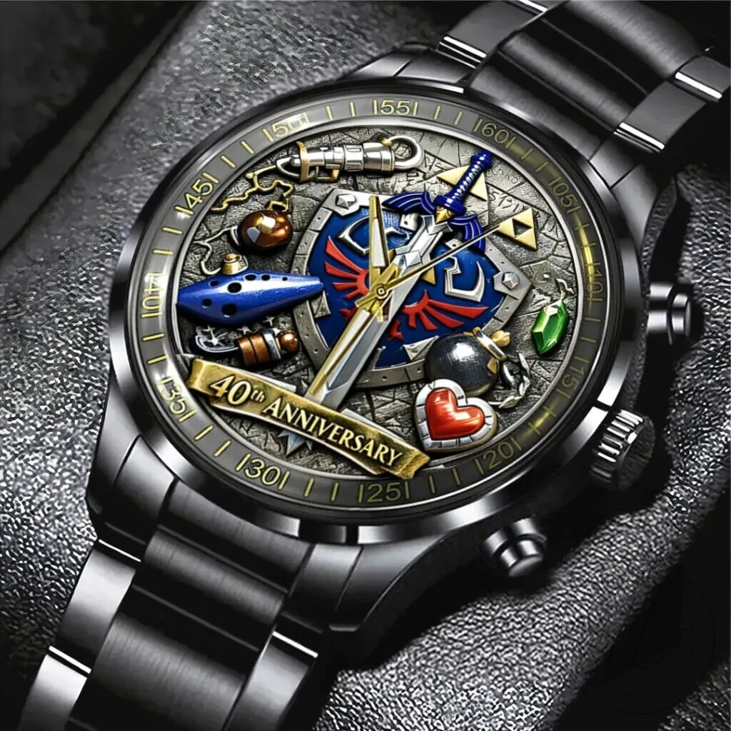 The Legend of Zelda 40th Anniversary Black Stainless Steel Watch