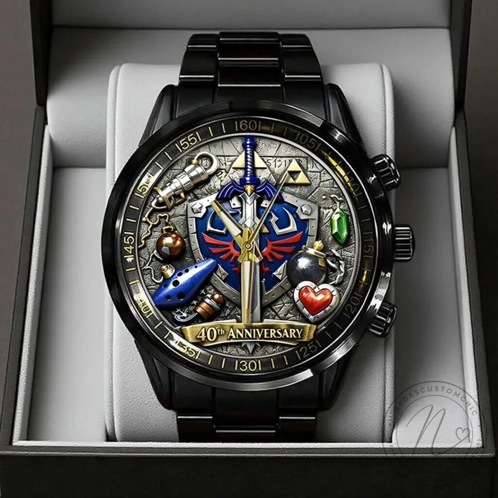 The Legend of Zelda 40th Anniversary Black Stainless Steel Watch 10 The Legend of Zelda 40th Anniversary Black Stainless Steel Watch