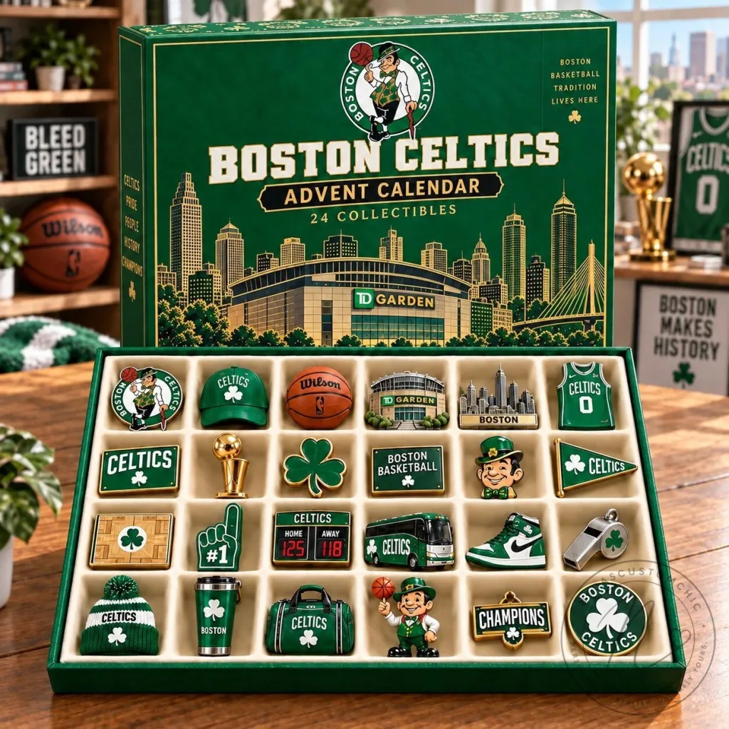 Boston Celtics Basketball Team 24 Collectibles Advent Calendar Gift Set Boston Celtics Basketball Team 24 Collectibles Advent Calendar Gift Set