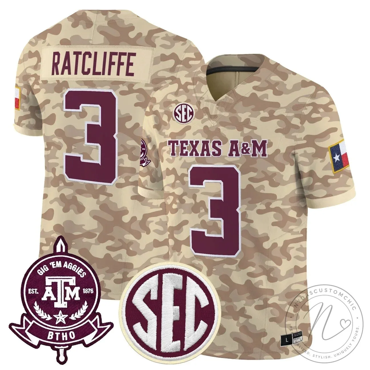 Camouflage Game Day Jersey for Texas A&M Aggies Football Team