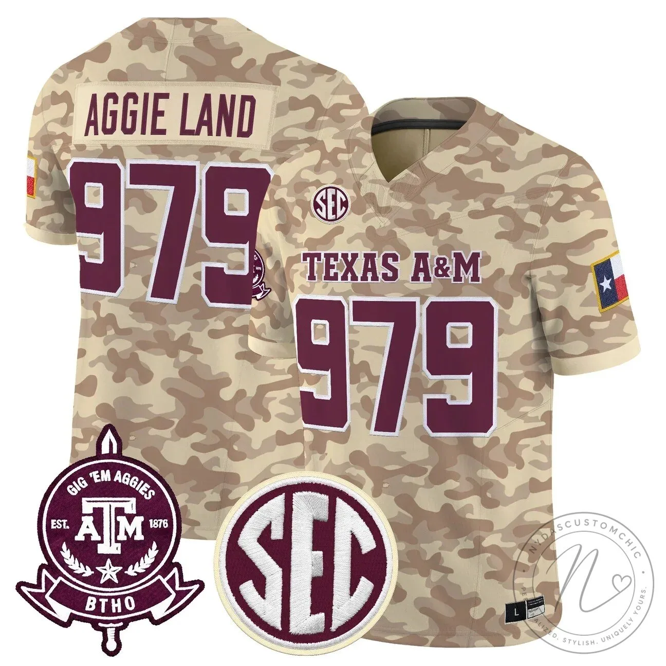 Camouflage Game Day Jersey for Texas A&M Aggies Football Team 16 Camouflage Game Day Jersey for Texas A&M Aggies Football Team