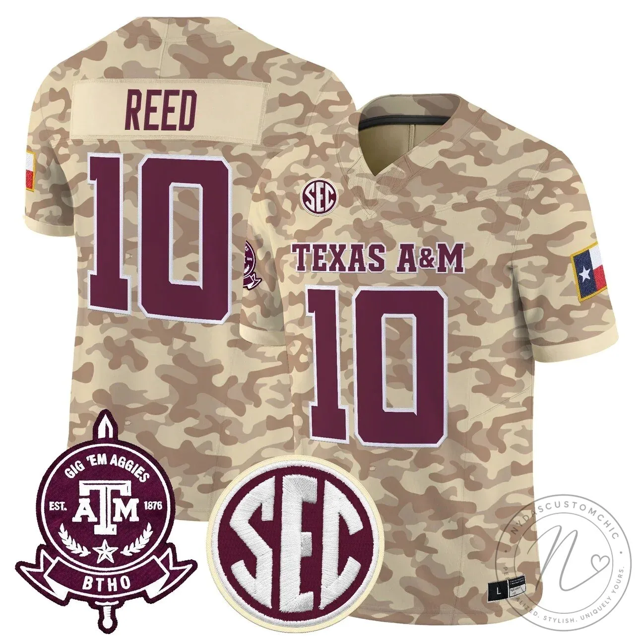 Camouflage Game Day Jersey for Texas A&M Aggies Football Team 17 Camouflage Game Day Jersey for Texas A&M Aggies Football Team