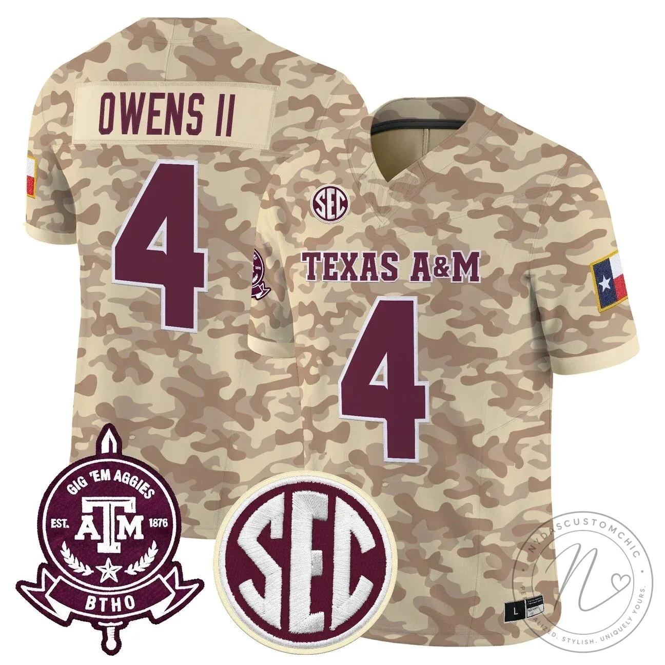 Camouflage Game Day Jersey for Texas A&M Aggies Football Team 18 Camouflage Game Day Jersey for Texas A&M Aggies Football Team