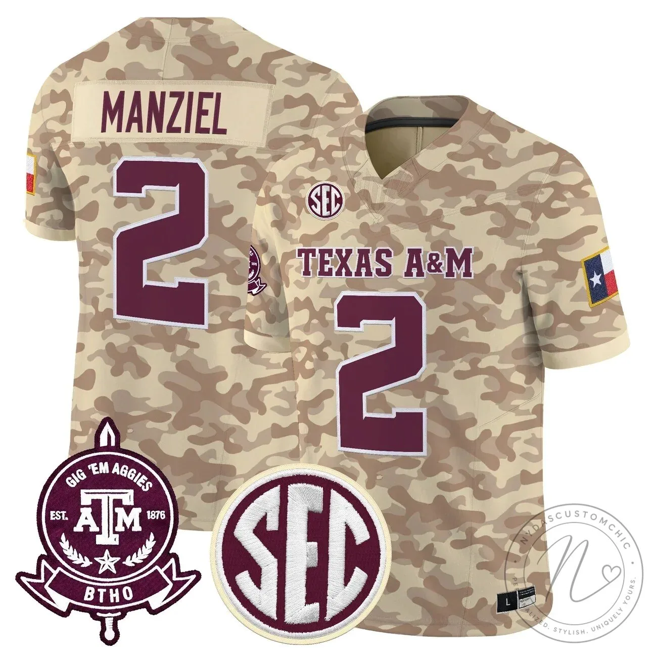 Camouflage Game Day Jersey for Texas A&M Aggies Football Team 21 Camouflage Game Day Jersey for Texas A&M Aggies Football Team