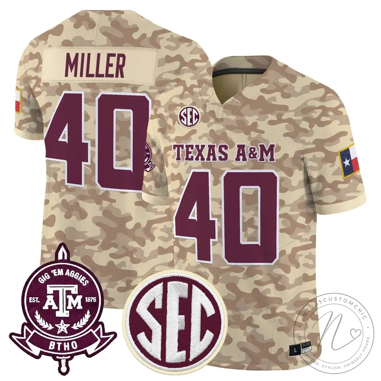 Camouflage Game Day Jersey for Texas A&M Aggies Football Team 24 Camouflage Game Day Jersey for Texas A&M Aggies Football Team