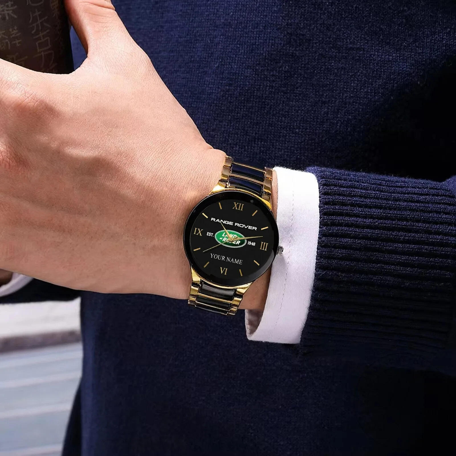 Land Rover Range Rover Custom Name Luxury Gold Black Quartz Watch 7 Land Rover Range Rover Custom Name Luxury Gold Black Quartz Watch