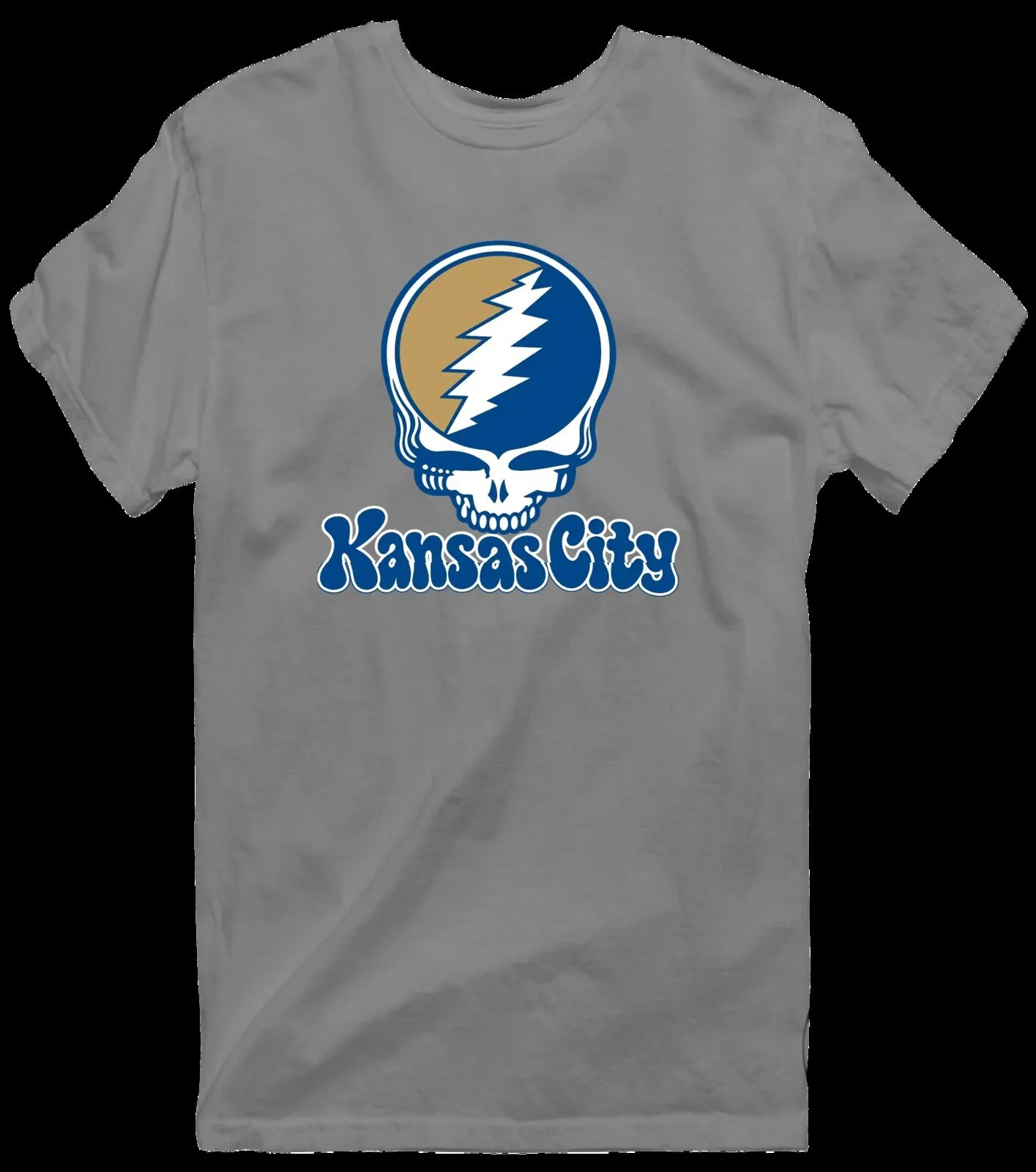Grateful Dead Kansas City Baseball Stealie Skull Logo Cream T-Shirt 17 Grateful Dead Kansas City Baseball Stealie Skull Logo Cream T-Shirt